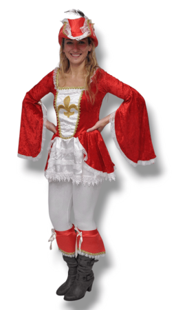 Mušketierka červeno biela